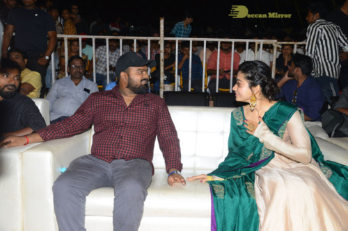 Bheeshma Telugu movie event at Vizag attended by Actors Nithin and Rashmika
