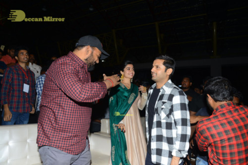 Bheeshma Telugu movie event at Vizag attended by Actors Nithin and Rashmika