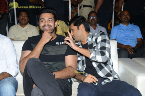 Bheeshma Telugu movie event at Vizag attended by Actors Nithin and Rashmika