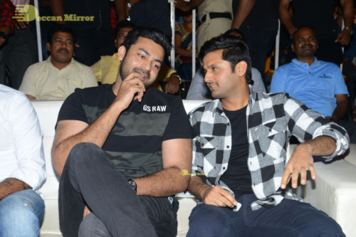 Bheeshma Telugu movie event at Vizag attended by Actors Nithin and Rashmika