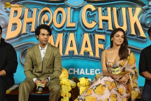 Bhool Chuk Maaf Trailer Launch attended by Rajkummar Rao and Wamiqa Gabbi