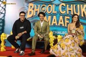 Bhool Chuk Maaf Trailer Launch attended by Rajkummar Rao and Wamiqa Gabbi