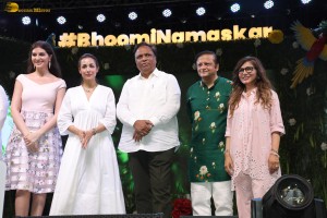 Celebrities including Raveena Tandon, Malaika Arora, and Raashi Khanna attend the Bhoomi Namaskar campaign