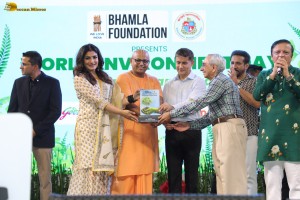 Celebrities including Raveena Tandon, Malaika Arora, and Raashi Khanna attend the Bhoomi Namaskar campaign