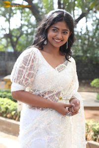 Kannada actress Bhoomi Shetty pretty in a white saree