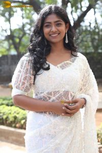 Kannada actress Bhoomi Shetty pretty in a white saree