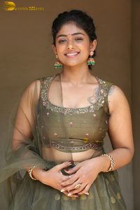 actress bhoomi shetty cute in a green salwar dress