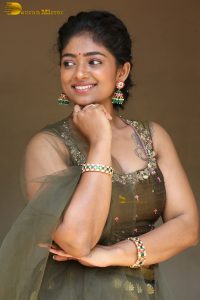 actress bhoomi shetty cute in a green salwar dress