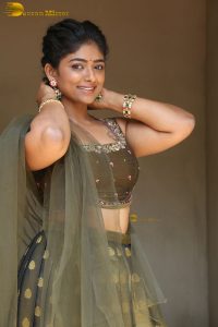 actress bhoomi shetty cute in a green salwar dress