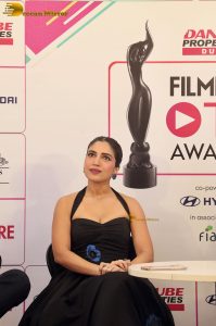 actress Bhumi Pednekar gorgeous in a low neck black dress