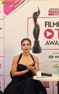 actress Bhumi Pednekar gorgeous in a low neck black dress