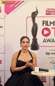 actress Bhumi Pednekar gorgeous in a low neck black dress