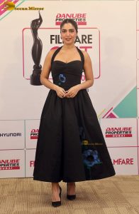 actress Bhumi Pednekar gorgeous in a low neck black dress