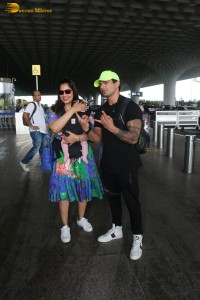 actress bipasha basu and her husband karan singh grover bump into anupam kher at mumbai airport on july 10, 2023