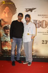 Border 2 Screening attended by Sunny Deol, Varun Dhawan, Sonam Bajwa, Medha Rana, Ahan Shetty, and Suniel Shetty
