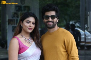 Telugu movie Boyfriend for hire press meet attended by actors Viswant and Malavika Satheesan