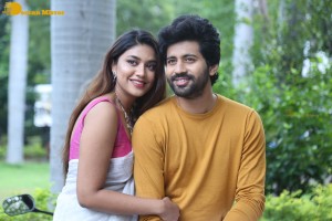 Telugu movie Boyfriend for hire press meet attended by actors Viswant and Malavika Satheesan