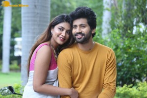 Telugu movie Boyfriend for hire press meet attended by actors Viswant and Malavika Satheesan