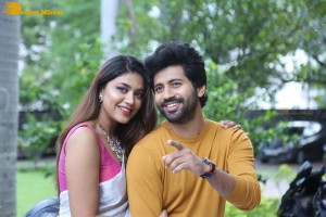 Telugu movie Boyfriend for hire press meet attended by actors Viswant and Malavika Satheesan