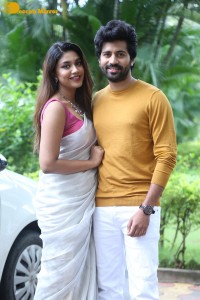 Telugu movie Boyfriend for hire press meet attended by actors Viswant and Malavika Satheesan