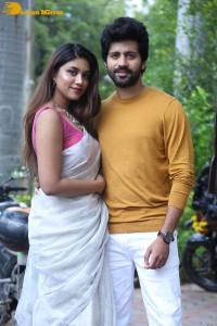 Telugu movie Boyfriend for hire press meet attended by actors Viswant and Malavika Satheesan