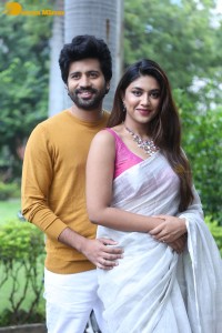 Telugu movie Boyfriend for hire press meet attended by actors Viswant and Malavika Satheesan