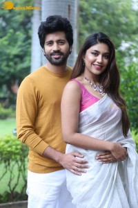 Telugu movie Boyfriend for hire press meet attended by actors Viswant and Malavika Satheesan