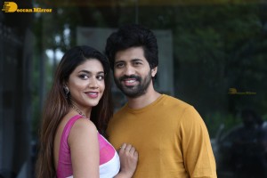 Telugu movie Boyfriend for hire press meet attended by actors Viswant and Malavika Satheesan