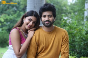 Telugu movie Boyfriend for hire press meet attended by actors Viswant and Malavika Satheesan