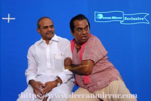 Rare pictures of YSR and Brahmanandam shooting for a film
