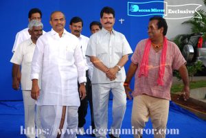Rare pictures of YSR and Brahmanandam shooting for a film