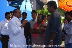 Rare pictures of YSR and Brahmanandam shooting for a film