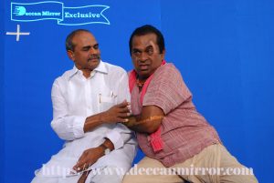 Rare pictures of YSR and Brahmanandam shooting for a film