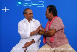 Rare pictures of YSR and Brahmanandam shooting for a film