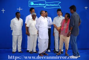Rare pictures of YSR and Brahmanandam shooting for a film