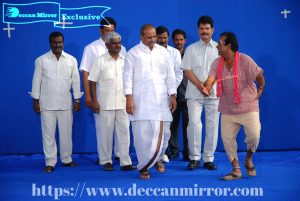 Rare pictures of YSR and Brahmanandam shooting for a film