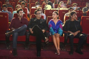 Brahmastra Motion Poster Release in Hyderabad attended by Ranbir Kapoor, Alia Bhatt, Nagarjuna, Karan Johar and SS Rajamouli