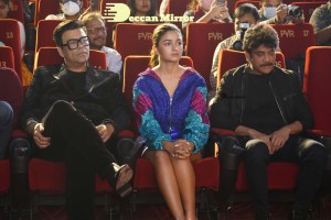 Brahmastra Motion Poster Release in Hyderabad attended by Ranbir Kapoor, Alia Bhatt, Nagarjuna, Karan Johar and SS Rajamouli