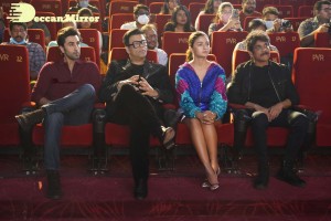 Brahmastra Motion Poster Release in Hyderabad attended by Ranbir Kapoor, Alia Bhatt, Nagarjuna, Karan Johar and SS Rajamouli