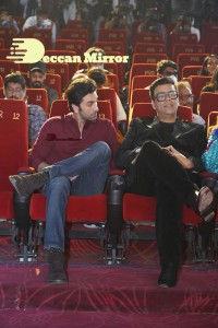 Brahmastra Motion Poster Release in Hyderabad attended by Ranbir Kapoor, Alia Bhatt, Nagarjuna, Karan Johar and SS Rajamouli