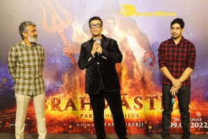 Brahmastra Motion Poster Release in Hyderabad attended by Ranbir Kapoor, Alia Bhatt, Nagarjuna, Karan Johar and SS Rajamouli