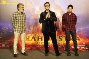 Brahmastra Motion Poster Release in Hyderabad attended by Ranbir Kapoor, Alia Bhatt, Nagarjuna, Karan Johar and SS Rajamouli
