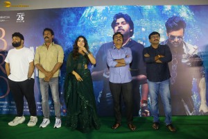 Bro Trailer Launch at Devi Theatre attended by Actress Ketika Sharma, Director Samuthirakani, Music Director Thaman, and Producer TG Vishwa Prasad