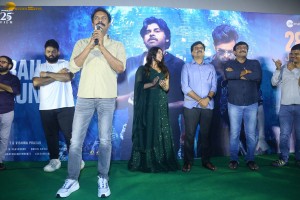 Bro Trailer Launch at Devi Theatre attended by Actress Ketika Sharma, Director Samuthirakani, Music Director Thaman, and Producer TG Vishwa Prasad