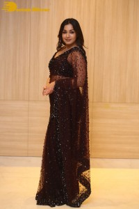 Actress Catherine Tresa dressed in a Black Saree