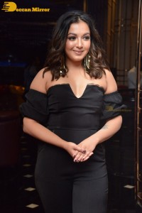Actress Catherine Tresa aka Catherine Teresa dressed in black while attending a movie event