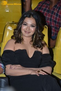 Actress Catherine Tresa aka Catherine Teresa dressed in black while attending a movie event