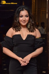 Actress Catherine Tresa aka Catherine Teresa dressed in black while attending a movie event