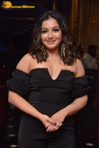 Actress Catherine Tresa aka Catherine Teresa dressed in black while attending a movie event