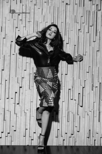 Actress Catherine Tresa photoshoot in black and white